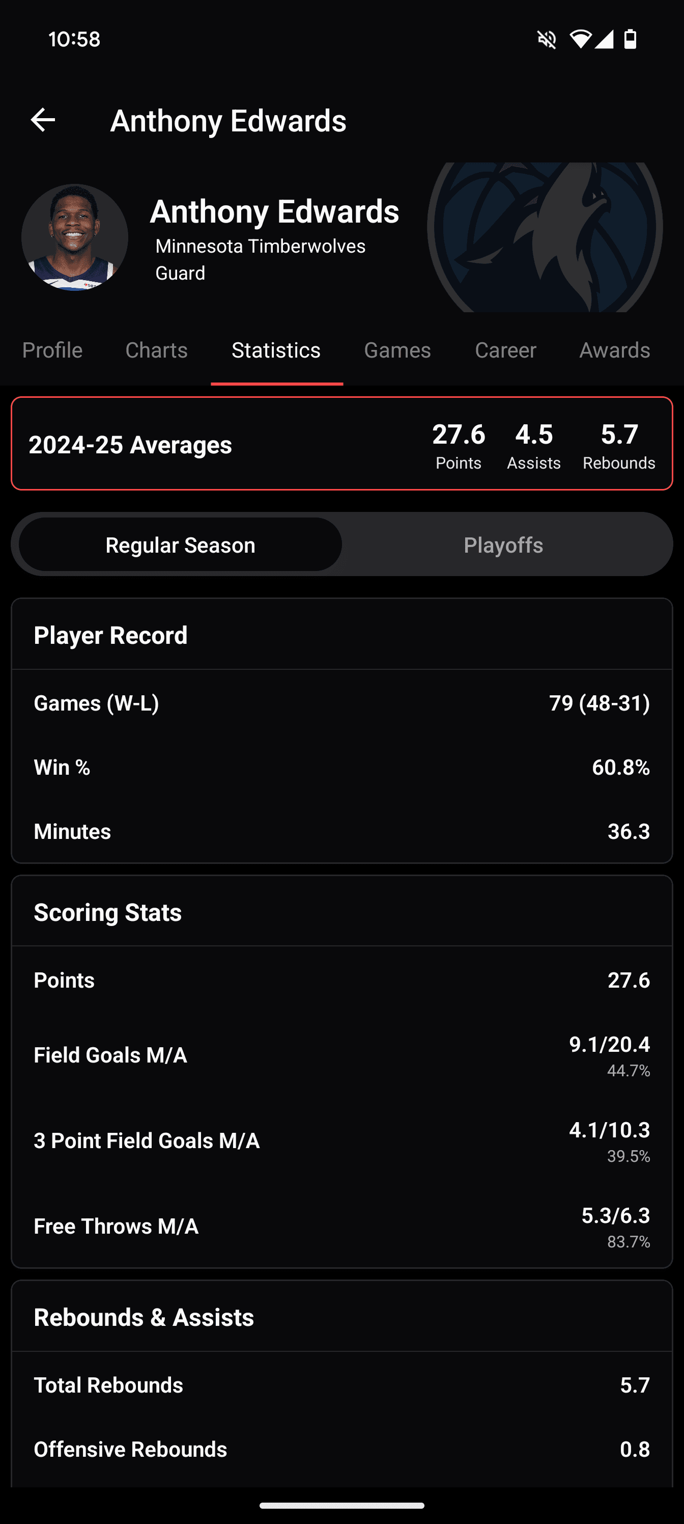 Individual Player Stats